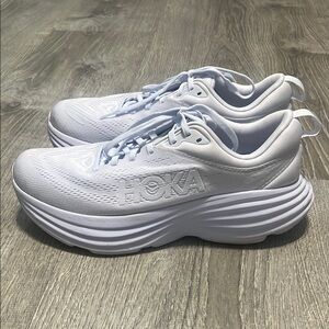 Hoka Bondi 8 Women's White Running Shoes